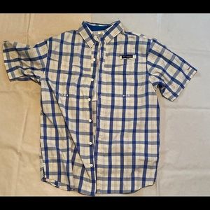 Columbia PFG Medium Fishing Burton Blue Shirt NWOT
